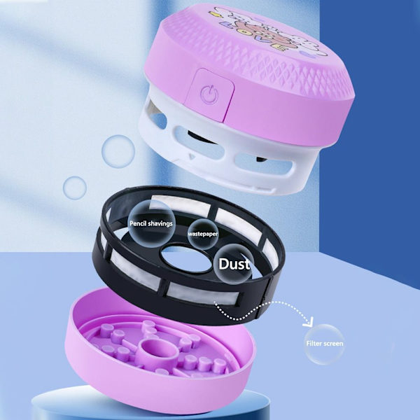 Desktop støvsuger Desktop støvfejer LILLA BATTERI Purple Battery Powered-Battery Powered