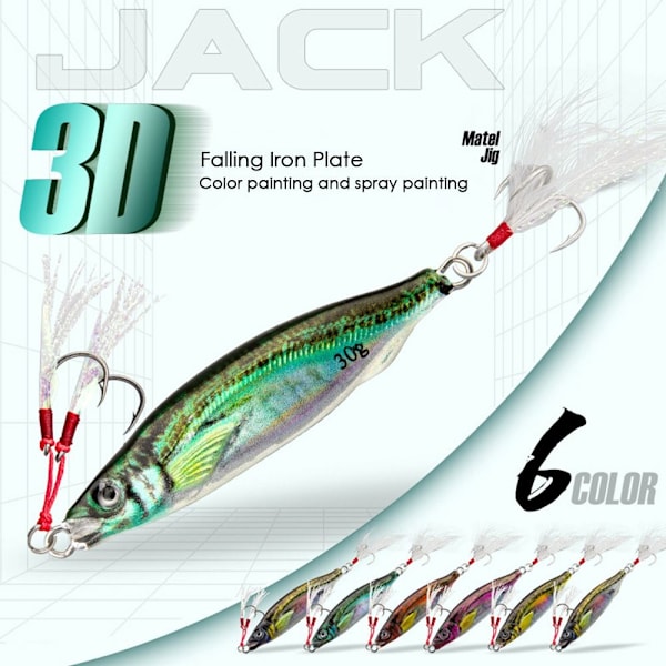 10g/20g metallsimulering fiskedrag 3D printed jiggbete 10G5 5 10g5