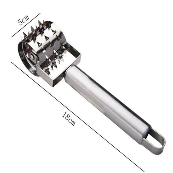 Rustfrit stål Kødtenderizer Rolling Steak Wheel Meat Hammer