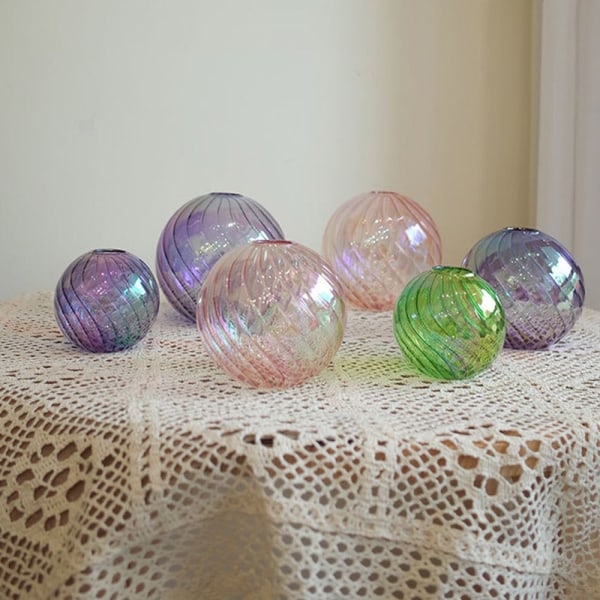 Invändig glasvas Iriserande bollvasar GRÖN L L green L-L