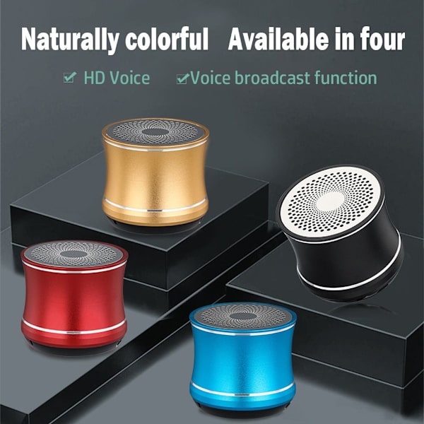 Metallkort Bluetooth -högtalare Mini Subwoofer Bärbar röd