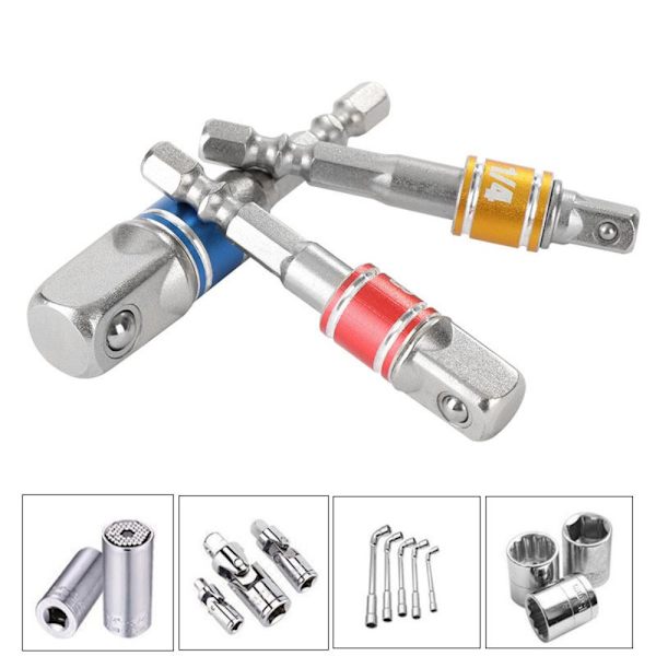 Elektrisk skiftnyckelhylsa Socket Bits Set SILVER Silver