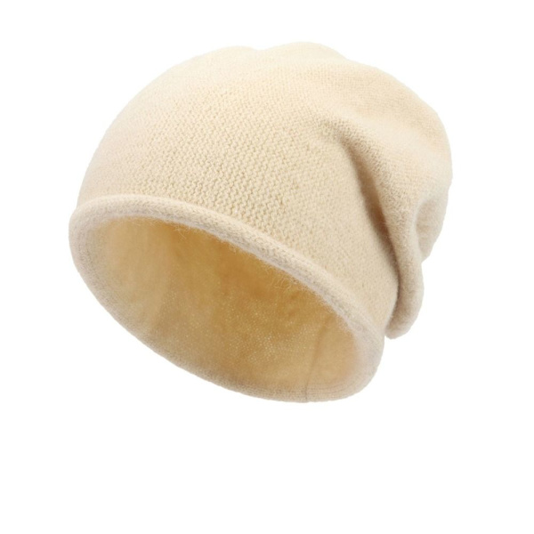 Bomuld Cashmere Pullover Hat Beanie Hat BEIGE Beige