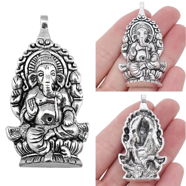 4 kpl Buddhan antiikkiriipus Elefantti Buddha-riipus Silver