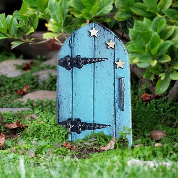 Fairy Door Miniatyr Fairy Gnome LYS BLÅ light blue