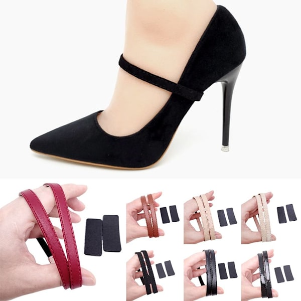 Anti-Løs Sko Bælte Faste Sko Rem SUEDE SORT SUEDE SORT suede black
