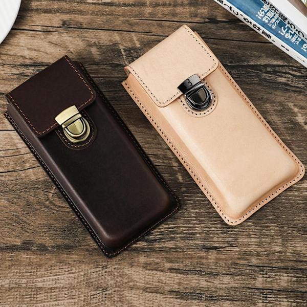 Penetui i ægte læder Blyantpose BEIGE 3 PLATSER 3 PLATSER Beige 3 Slots-3 Slots