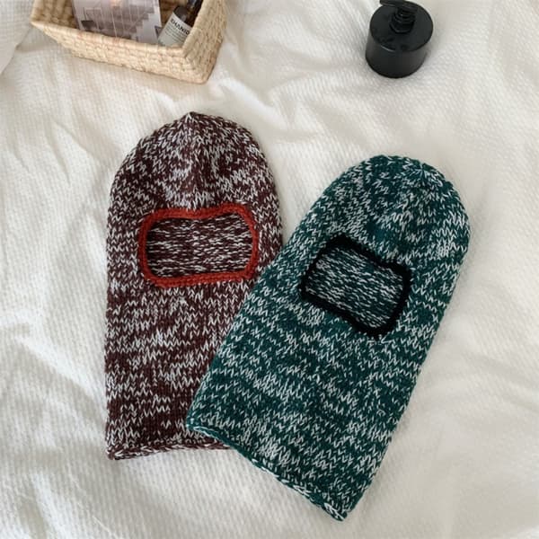 Stickade mössor Balaclava Mask KAFFE Coffee