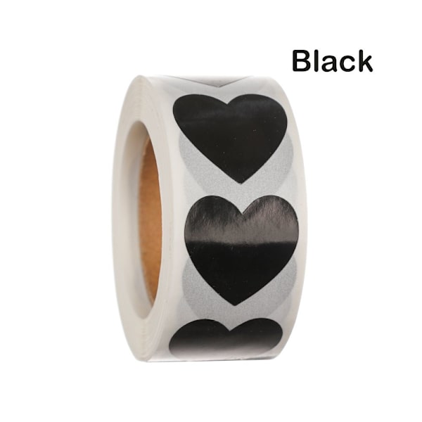 500 st Love Heart Shaped Seal Labels Sticker SVART black