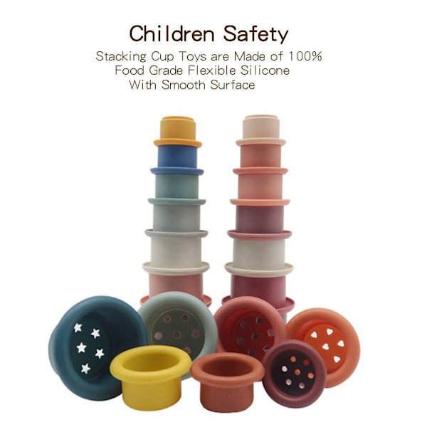 Silikonstapelkoppar Montessoribyggkloss 04 04 04