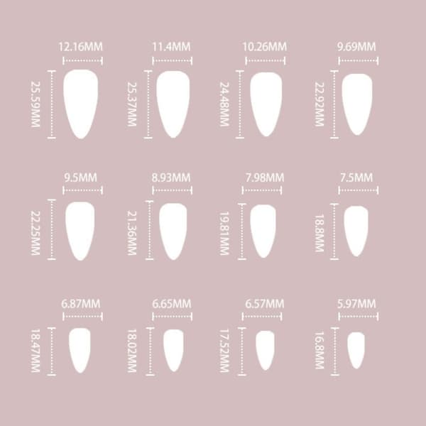 False Nails Long Almond 1 1 1