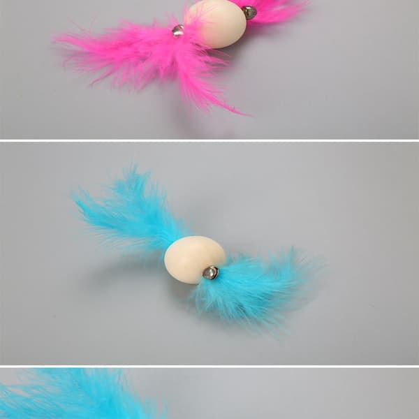 Cat Ball Toy Kitten Activity Interactive Stick Cat Bell Color Random