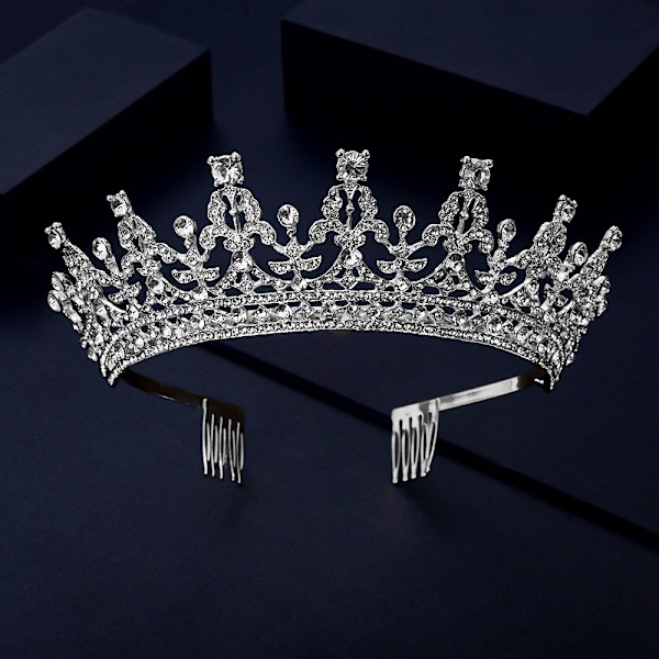 Full Diamond Crown Crown Tiara LJUSBLÅ Light blue