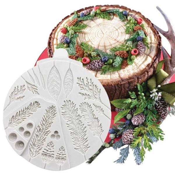Fyrrebladssilikoneform Fondantkageform E E E