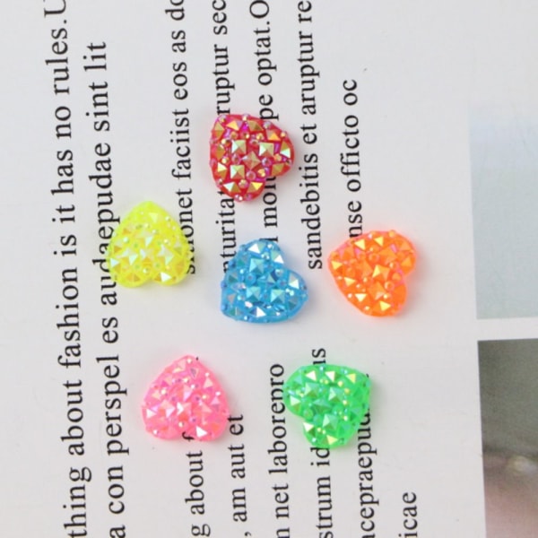 100 stk Farverige Perler Hjerteperler Sparkle Beads
