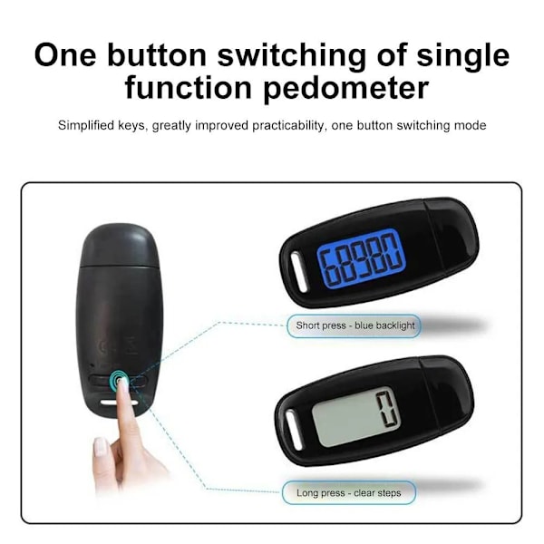 3D skritteller Walking Step Counter HVIT white