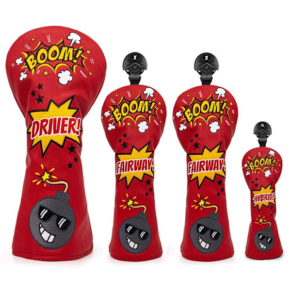 Golf Club Head Cover Golf Wood Cover RÖD HYBRID COVER HYBRID Red Hybrid Cover-Hybrid Cover