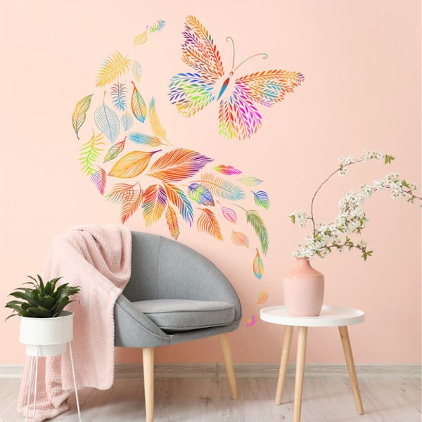 Värikäs Butterfly-seinätarra kukkatarrat 1 1 1