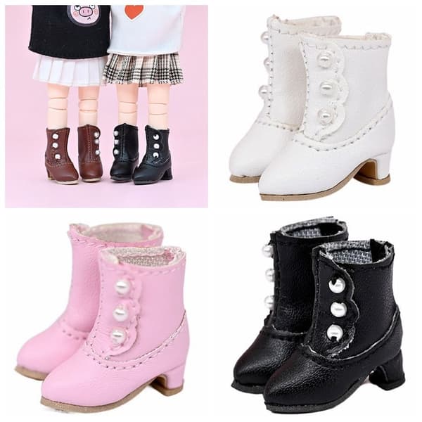 1 par dockskor Mini High Top Boots ROSA pink