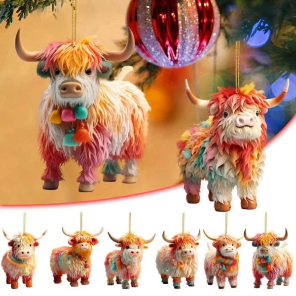 Xmas Cow Pendant Farverige Hella Wagyu Ornaments 2 2 2