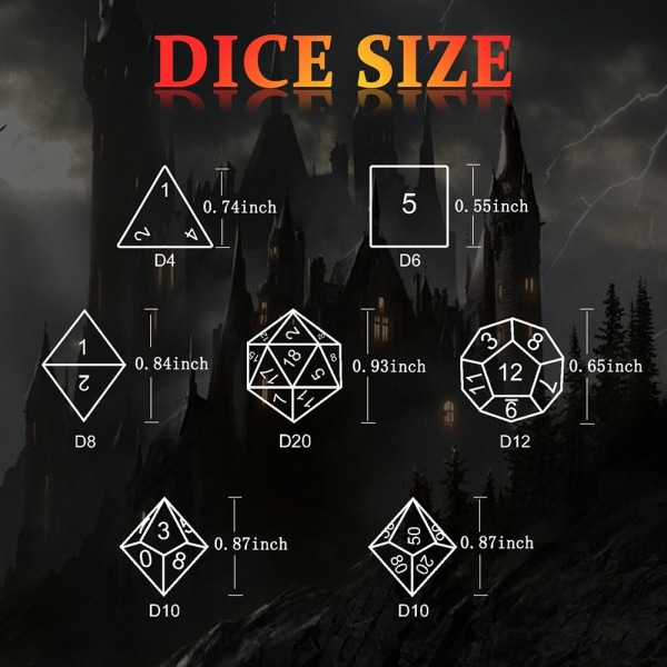 7st DND Metal Dice Set Game Dice 04 04 04