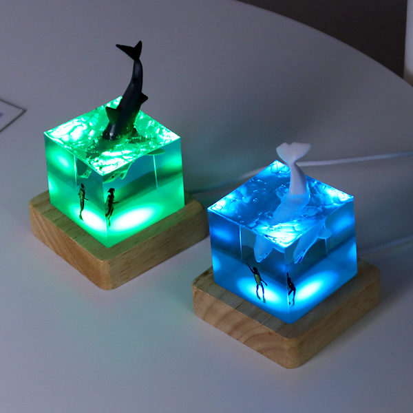 Shark Diver Decoration LED Nattlys E E E