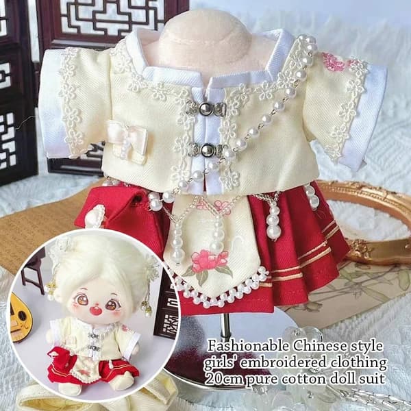 20cm Dockkläder Broderi Kläder Dockor Klädkostym