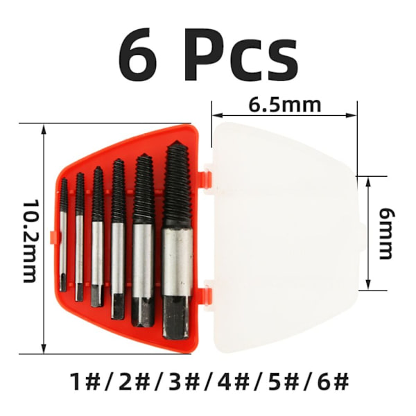 5/6/8 STK skadet skrueavtrekker ødelagt boltfjerner 6 STK 6 STK 6PCS
