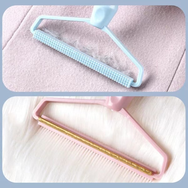 2STK Cat Hair Remover Tøj Uldskraber LYSEBLÅ light blue