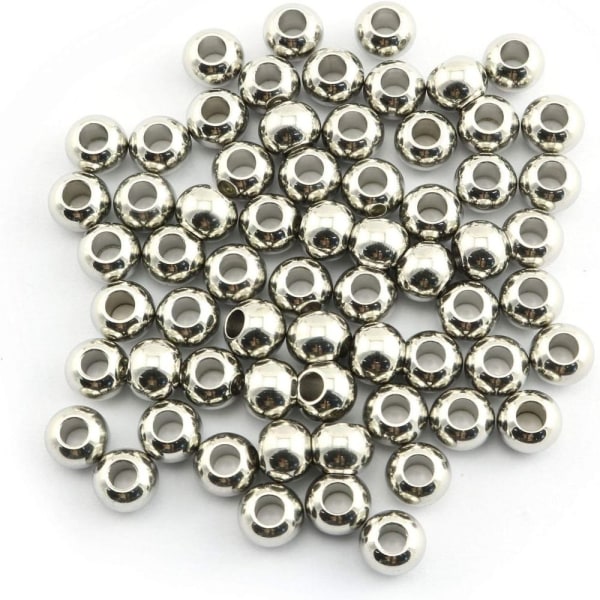 Pärlor med större hål Runda Pärlor med större hål Polerade metallpärlor