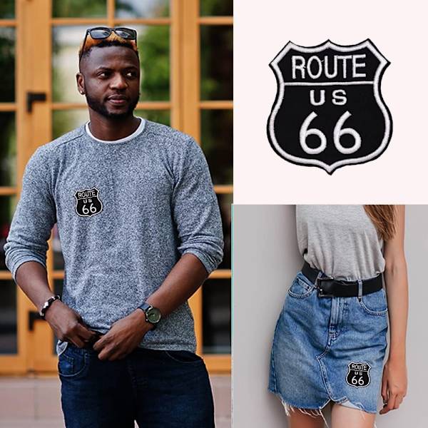 20 kpl US Route 66 Applique Patches Vaatteet Silitettävä kirjailtu