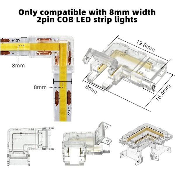 5 ST LED Strip Spännen Ljus Strip Fästklämma 3PIN 10MM 3PIN 3PIN 10MM
