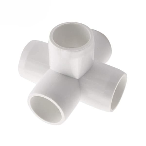 10 stk. 5-vejs PVC-fittings Sideudtag T-stykker 1'' rørforbindelse