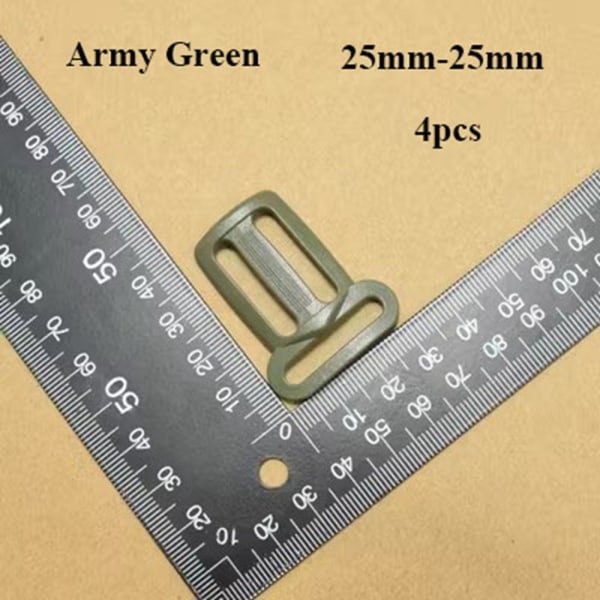 4 stk Tri Glide Glide Stige Låsespenner ARMY GREEN 25MM-25MM Army Green 25mm-25mm