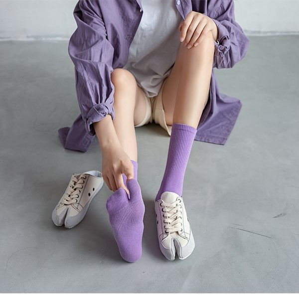 Split Toe Socks To-Toed Sokker SORT black