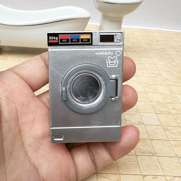 1:12 Dockhustvättmaskin Miniatyrtvättmaskin BLÅ Blue