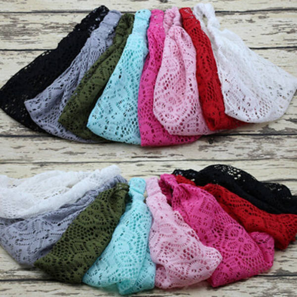 Pannband Bred Spets Pannband ROSE RED Rose red