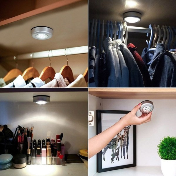 4 stk 4 LED Underskabslys Natlys white