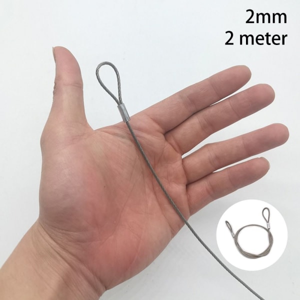 1,5-4mm Stålrep Hängrep 2MM2 METER 2 METER 2mm2 Meter
