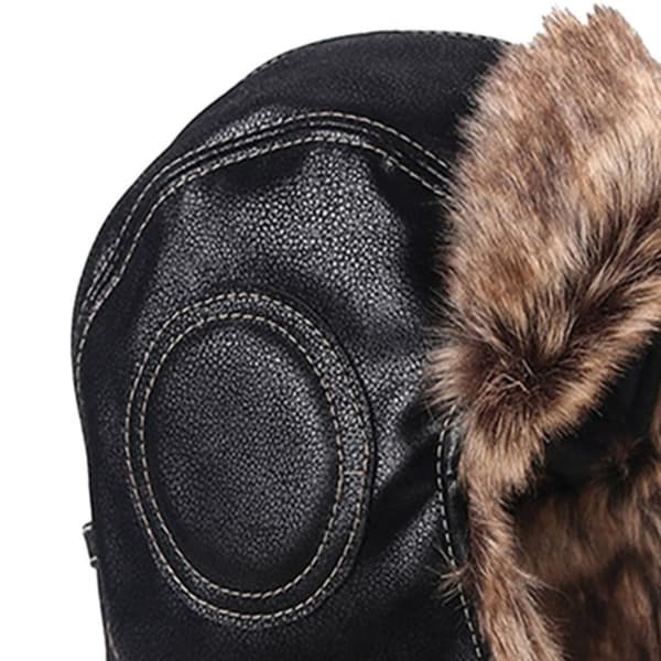 Vinter Trapper Hat Øreklapper Termohætter Kold SORT Black XL（60-62cm）-XL（60-62cm）