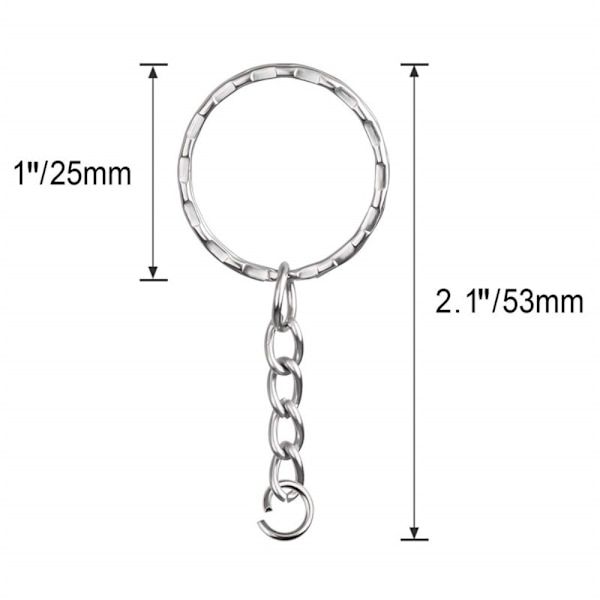 50 Stk Nøglering Nøglering Split Ringe Nøglering GLAD STIL GLAD Smooth Style