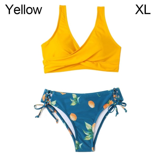 Split Badetøj Badedragt GUL XL yellow XL