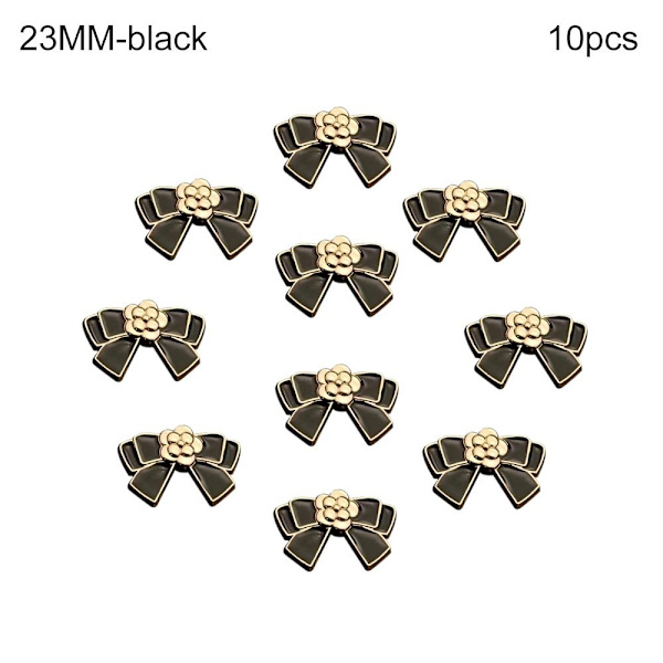 Klærknapper Sløyfeknapper SVART 23MM10STK 10STK black 23MM10pcs-10pcs
