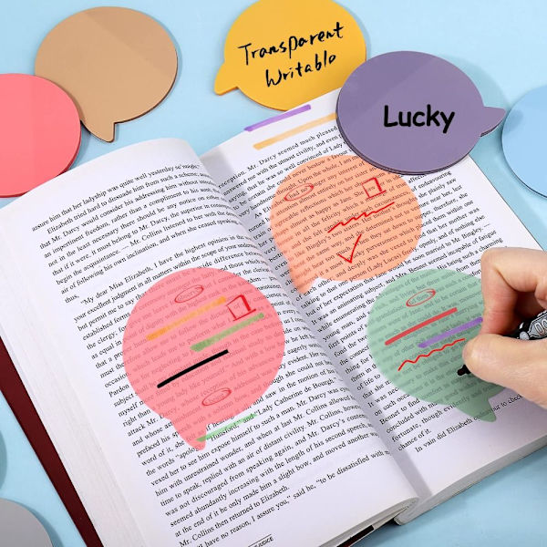8 Pads Side Bogmærker Klistermærker Sticky Notes Klare Sticky Tabs
