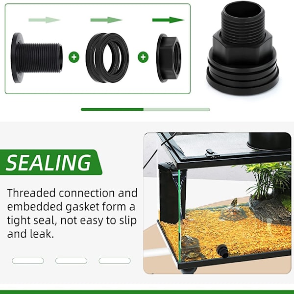 4-pack PVC-skottkoppling för vattentank Dubbel 4PC