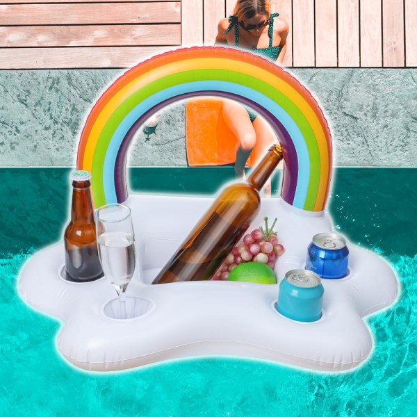 Rainbow Cloud Dricka Cooler Cup Hållare Bord Bar bricka