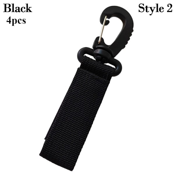 4 stk Webbing ryggsekkstropp Quickdraw karabinkrok SVART STIL 2 Black Style 2-Style 2