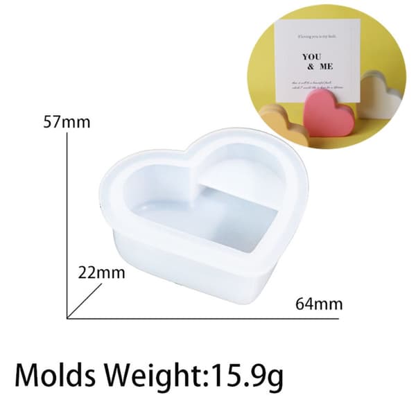 Hjertekortholder Silikonform DIY harpiksstøpeform