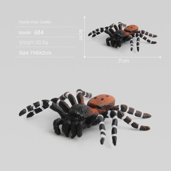 2/4stk Stor kunstig edderkopp Halloween Skremmende rekvisitter RØD EDDERDERK Red spider