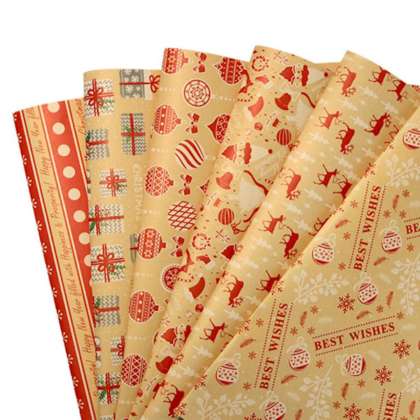 2 ark 50*70 cm julklappspapper DIY-påse 4 4